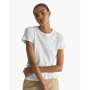 ATM Anthony Thomas Melillo Slub Jersey Schoolboy Tee White Silver L NWOT (Read)